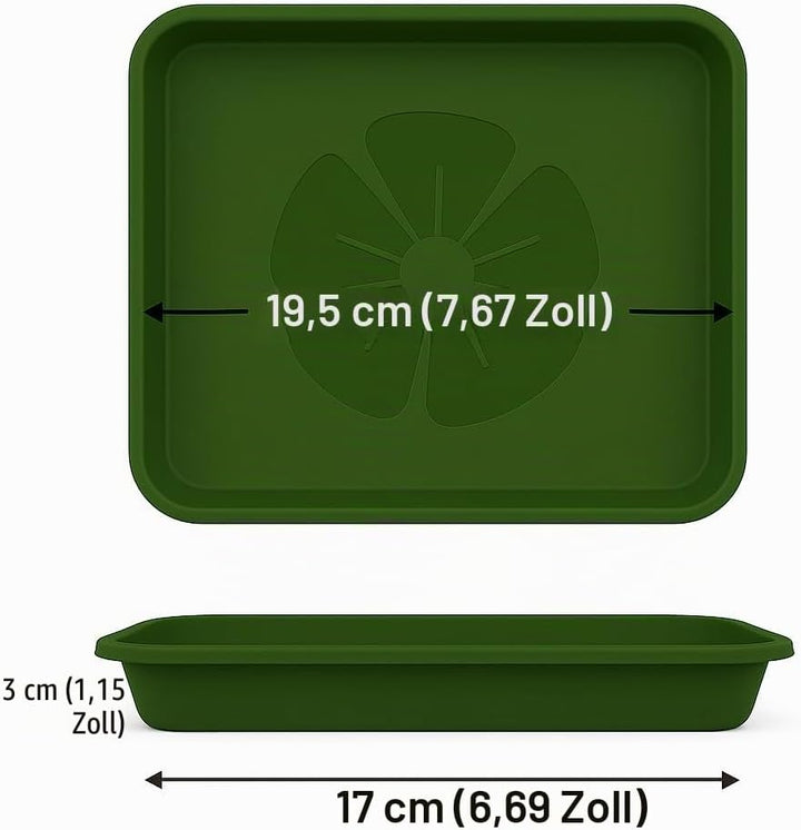 Home Garden Ornaments – Quadratische Blumentopf-Untersetzer, Set aus 5 eckigen Auffangschalen für Pf