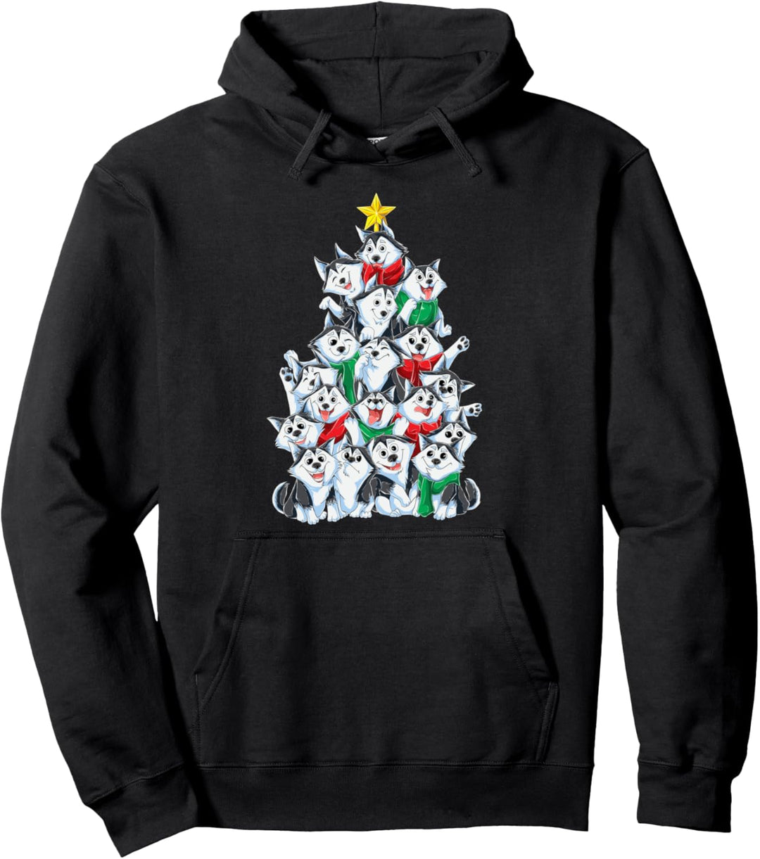 Sibirischer Husky Weihnachtsbaum Weihnachten Geschenk Hunde Pullover Hoodie