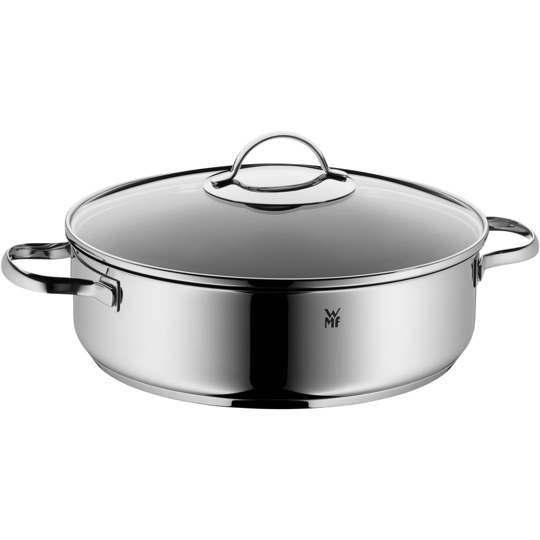 WMF Schmorpfanne 28cm Induktion, Schmortopf mit Deckel 5l, Cromargan Edelstahl beschichtet, backofen