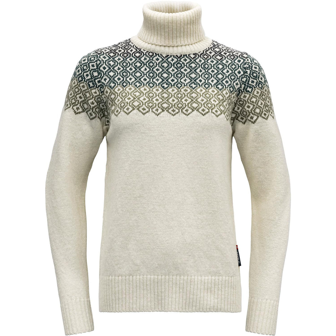 Devold Damen Syvde Wool High Neck Tshirt L Offwhite, L Offwhite
