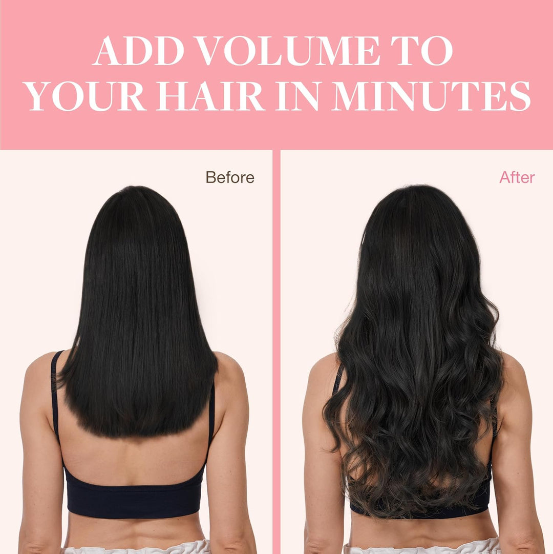 GOO GOO Clip in Extensions Echthaar, Echthaar Extensions Clip, 30cm 85g 7pcs, Clip In Haarverlängeru