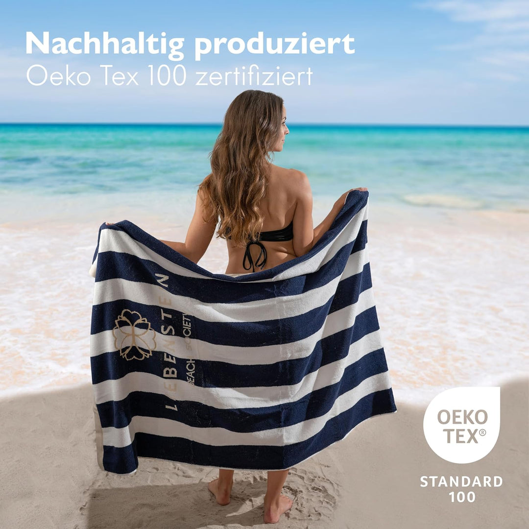 Liebenstein® Premium Strandtuch Beach Society – 100x180 cm – softig weiches Strandhandtuch mit styli