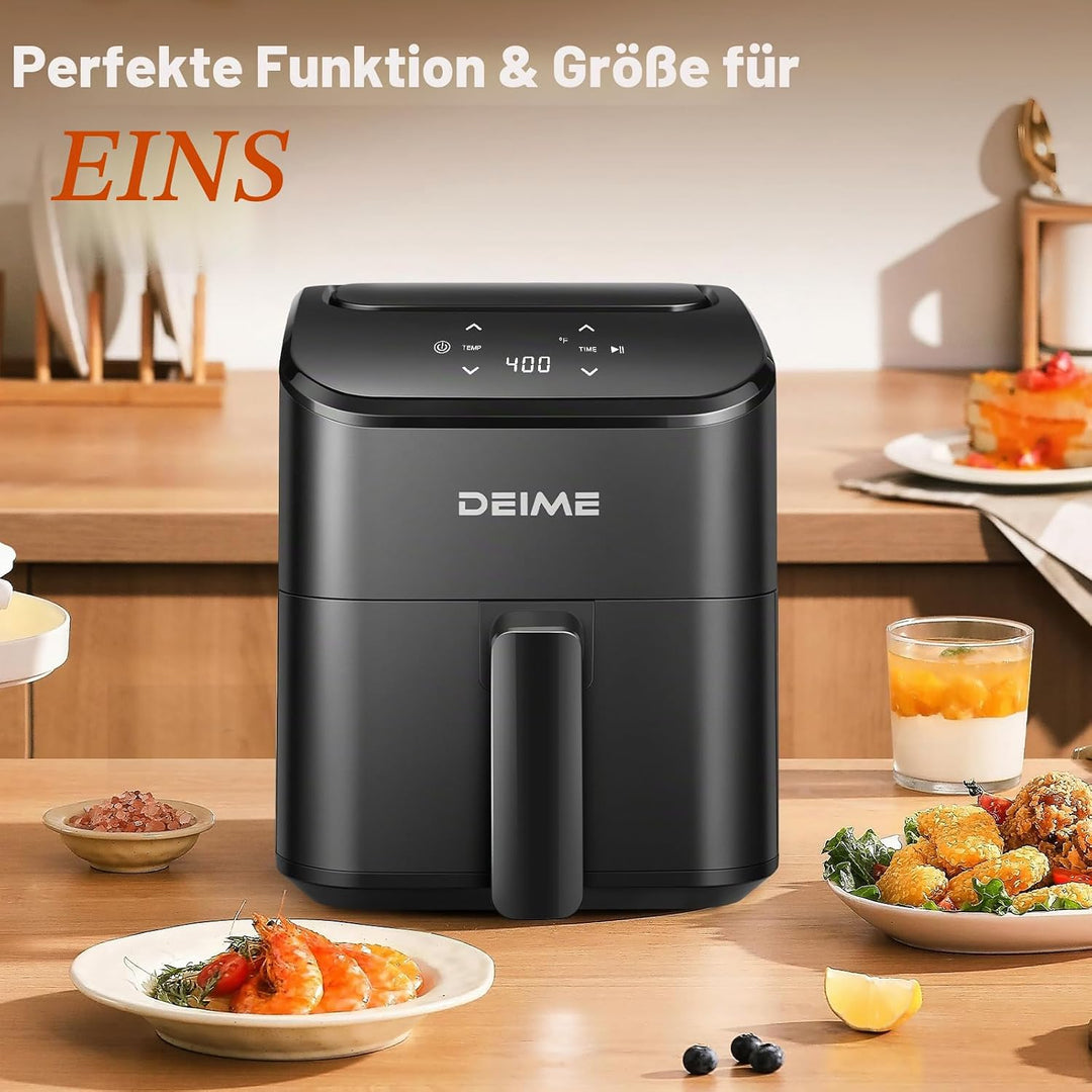 DEFINE Heissluftfritteuse 4-in-1 Kleiner Mini-Heissluftfritteuse, 2,2 Qt, Backen, Braten, Aufwärmen,