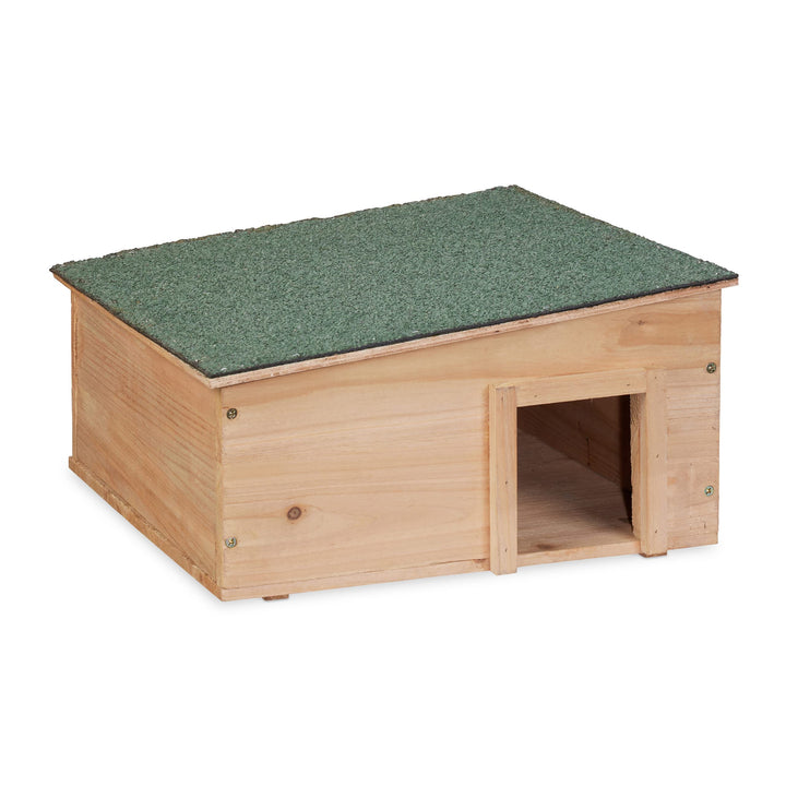 Relaxdays Igelhaus, Holz, Igelhotel mit Boden, 2 Kammern, Winterquartier für Igel, Garten, HBT: 21,5