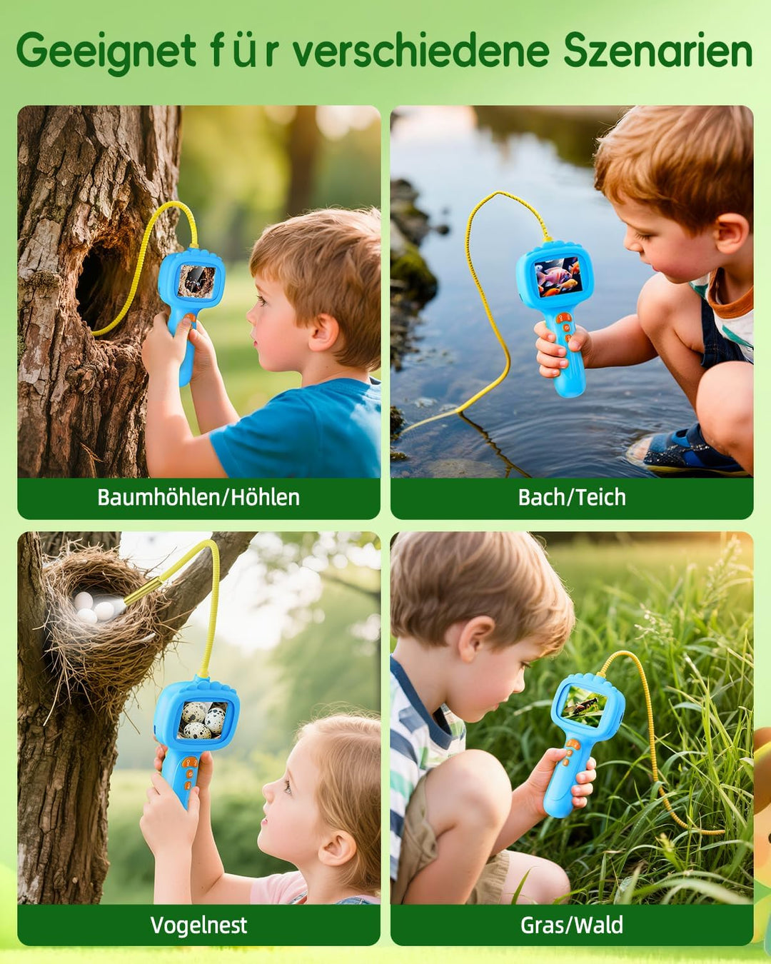Endoskopkamera für Kinder, Ashfly 1080P Kinder Kamera, STEM Spielzeug für Outdoor Garten Camping Nat