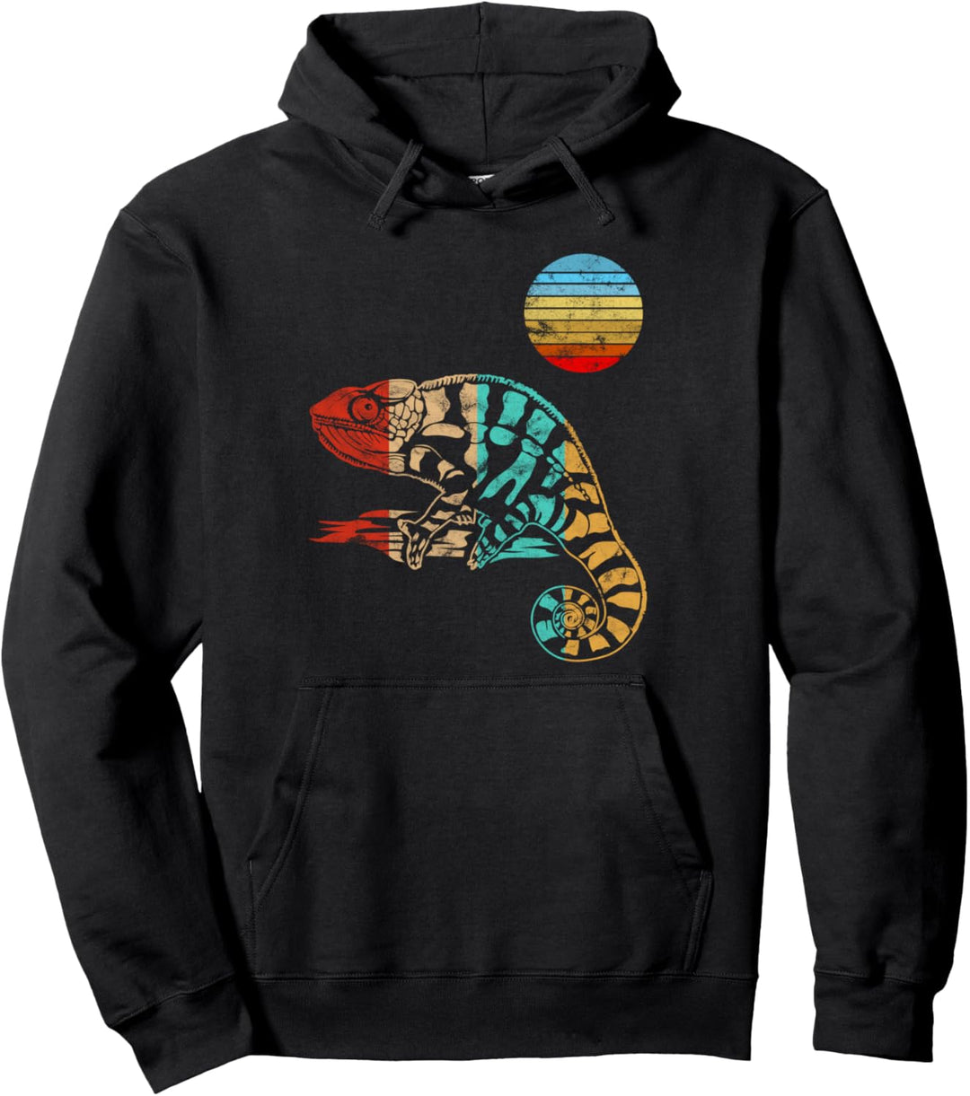Vintage Chameleon Mädchen Design Retro Polygon Pullover Hoodie