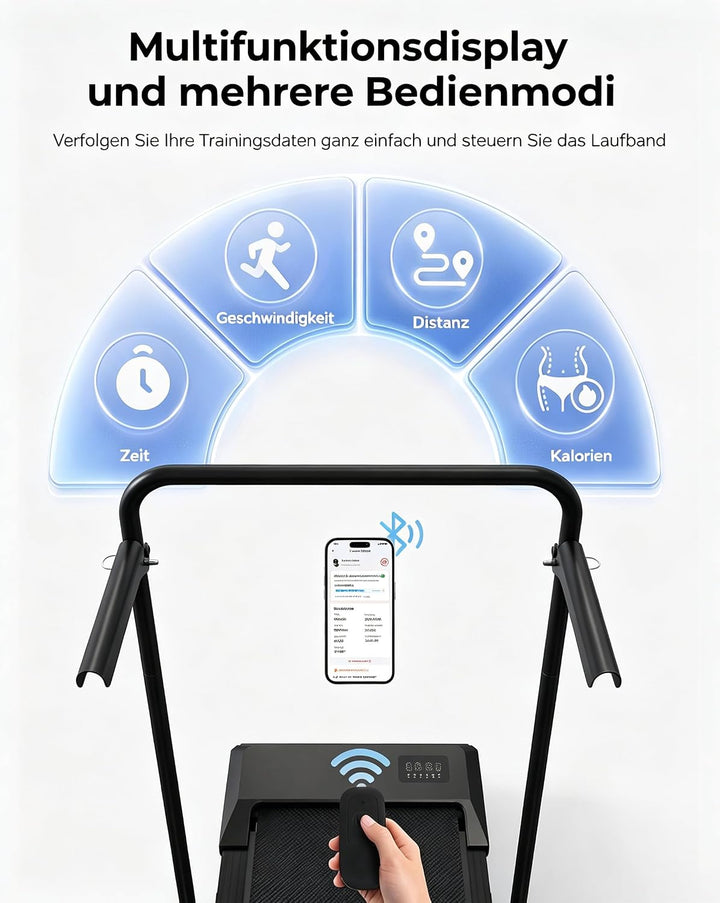 MJWW Raceable Walking Pad mit 6%-9% Steigung, 2.5/3.0 HP Klappbares Laufband für Zuhause &amp; Büro mit