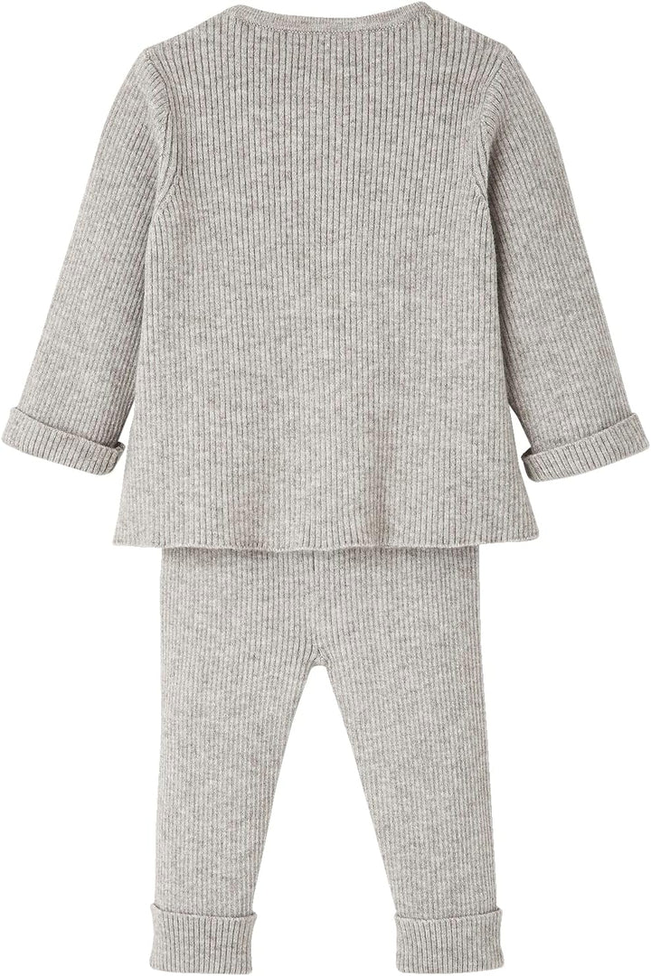 Vertbaudet Baby-Set: Jäckchen & Hose, Strick hellgrau meliert 71 71 hellgrau meliert, 71 hellgrau me