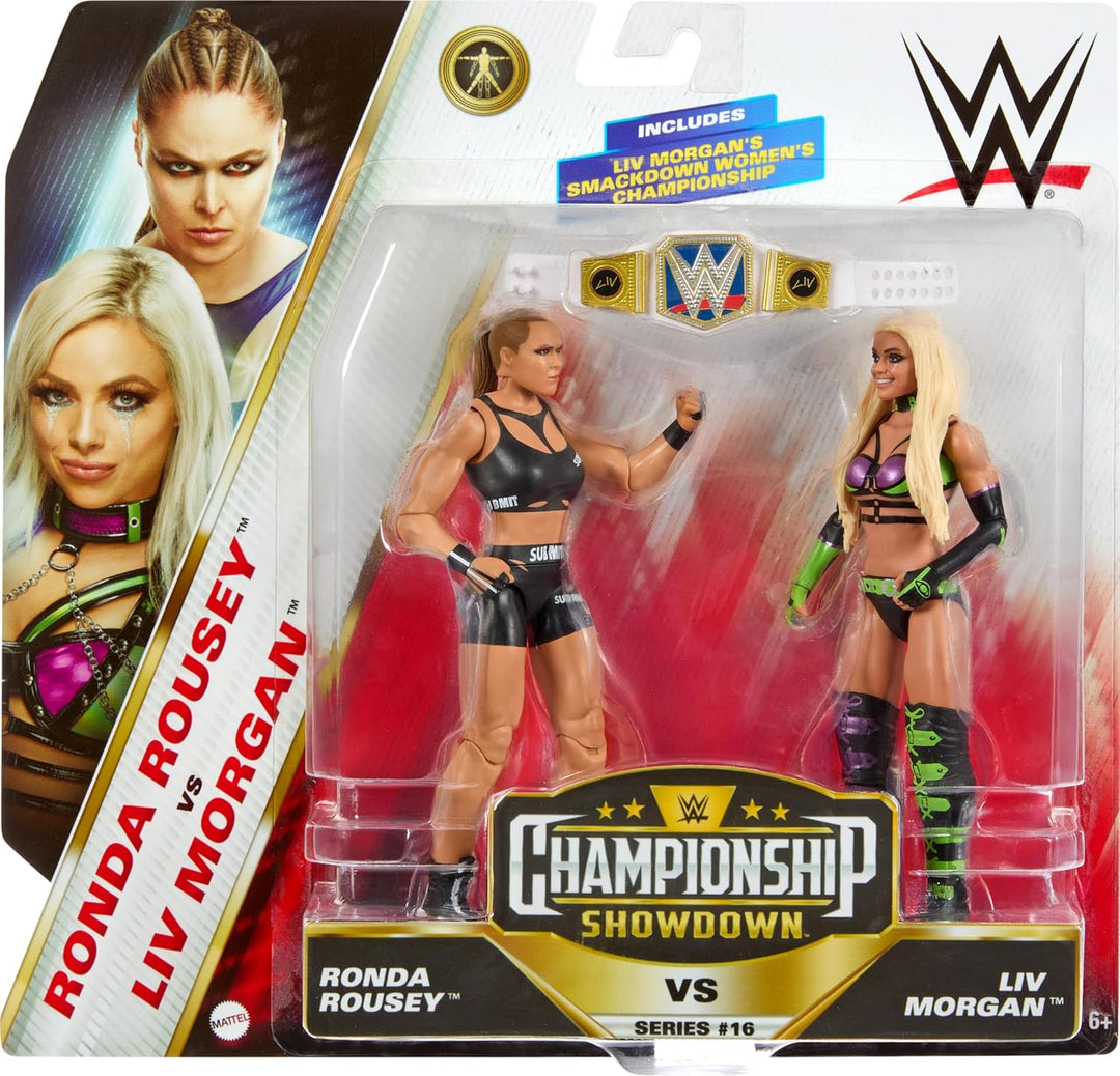 Mattel WWE Championship Showdown 2-Pack Action Figures & Accessory, Series #16 Ronda ROusey vs Liv M