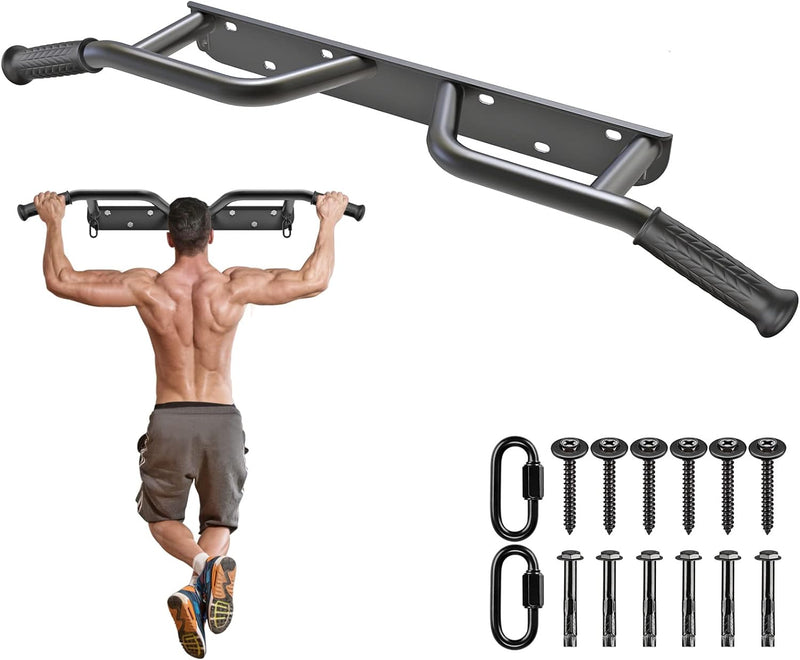 Kipika Heavy Duty Ceiling Mounted Pull Up Bar, Highly Adjustable, Multifunctional Chin Up Bar