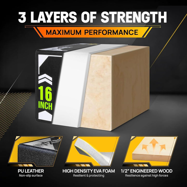 Yes4All 3 in 1 Soft Plyo Box mit Holzkern, Sprungbox, Plyometric Box Plattform für Sprungtraining, H