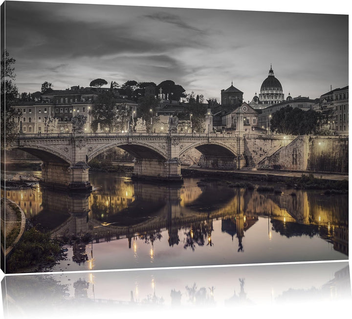 Pixxprint Rom Kathedrale St. Peter als Leinwandbild/Grösse: 100x70 cm/Wandbild/Kunstdruck/fertig bes