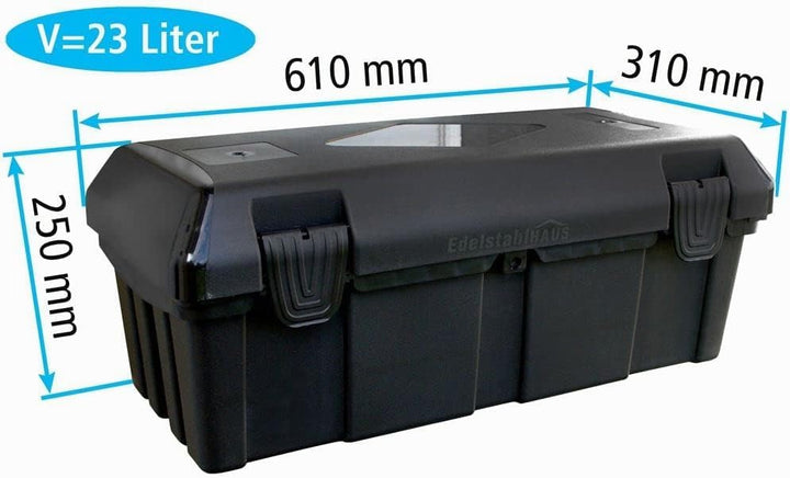 Deichselbox Blackit 0-611x310x247 mm Anhängerbox Werkzeugkasten Anhänger Staukiste Werkzeugkiste Box