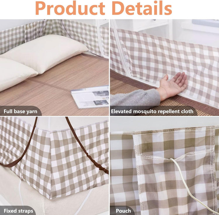 Faltbares Moskitonetz für Doppelbett - Pop-up mit Doppeltür, ideal für Schlafzimmer, Outdoor, Campin