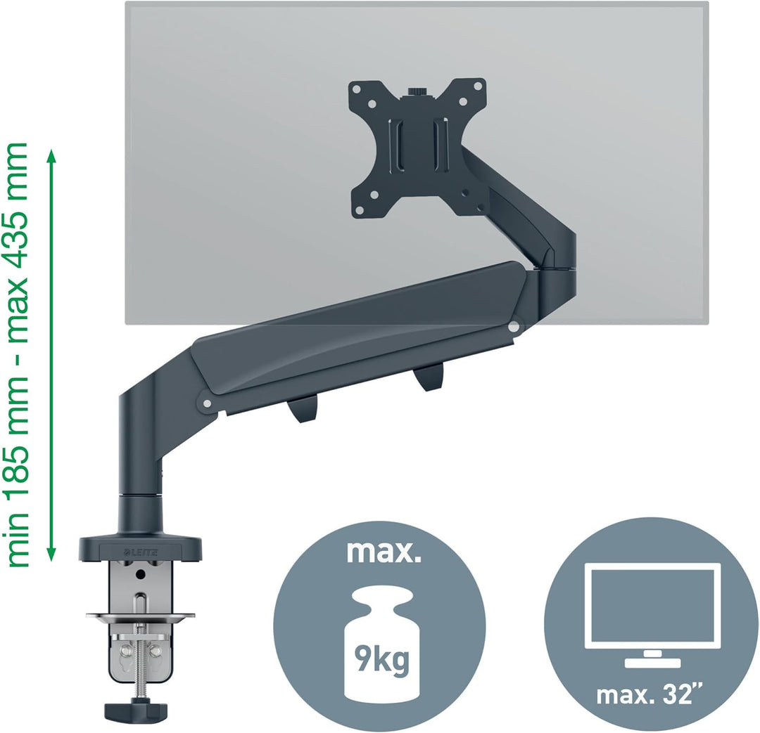 Leitz Ergo Set platzsparender Monitor-Arm mit MyBox Aufbewahrungsschale und hochwertigem Hardcover N