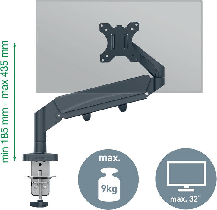 Leitz Ergo Set platzsparender Monitor-Arm mit MyBox Aufbewahrungsschale und hochwertigem Hardcover N