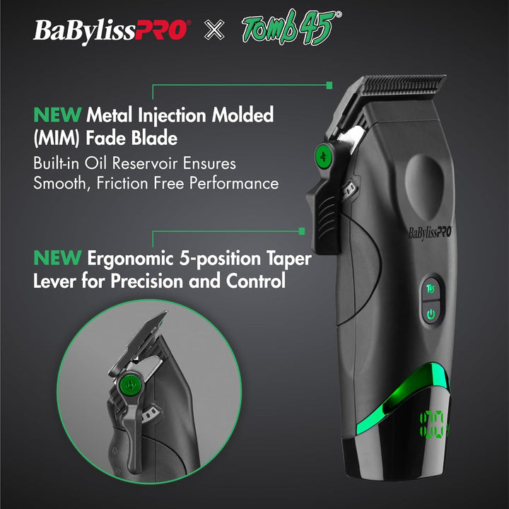 BaBylissPRO x Tomb45 Haarschneidemaschine für Herren, kabellos aufladbar Schermaschine, Schermaschin