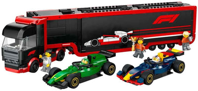 LEGO City F1 Transporter mit RB20 & AMR24 F1 Rennautos - Spielzeug Autotransporter für Red Bull & As