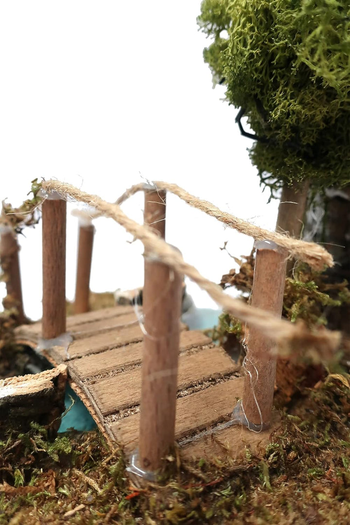 Ferrari & Arrighetti Flussbiegung mit Baum und Brücke für Krippe, Flussabschnitt für Modularen Fluss