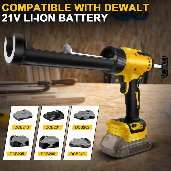 Akku Kartuschenpresse Kompatibel mit Dewalt 20V Akkus,Anti-Tropf-Funktion, mit LED-Licht und 6 Einst