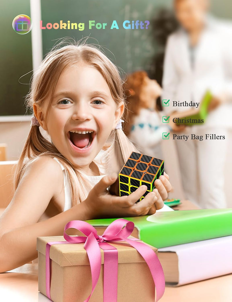 ROXENDA Zauberwürfel Set - 2X2 3X3 4X4 Pyramide Speed Würfel Set mit Würfel Tutorial für Kinder und