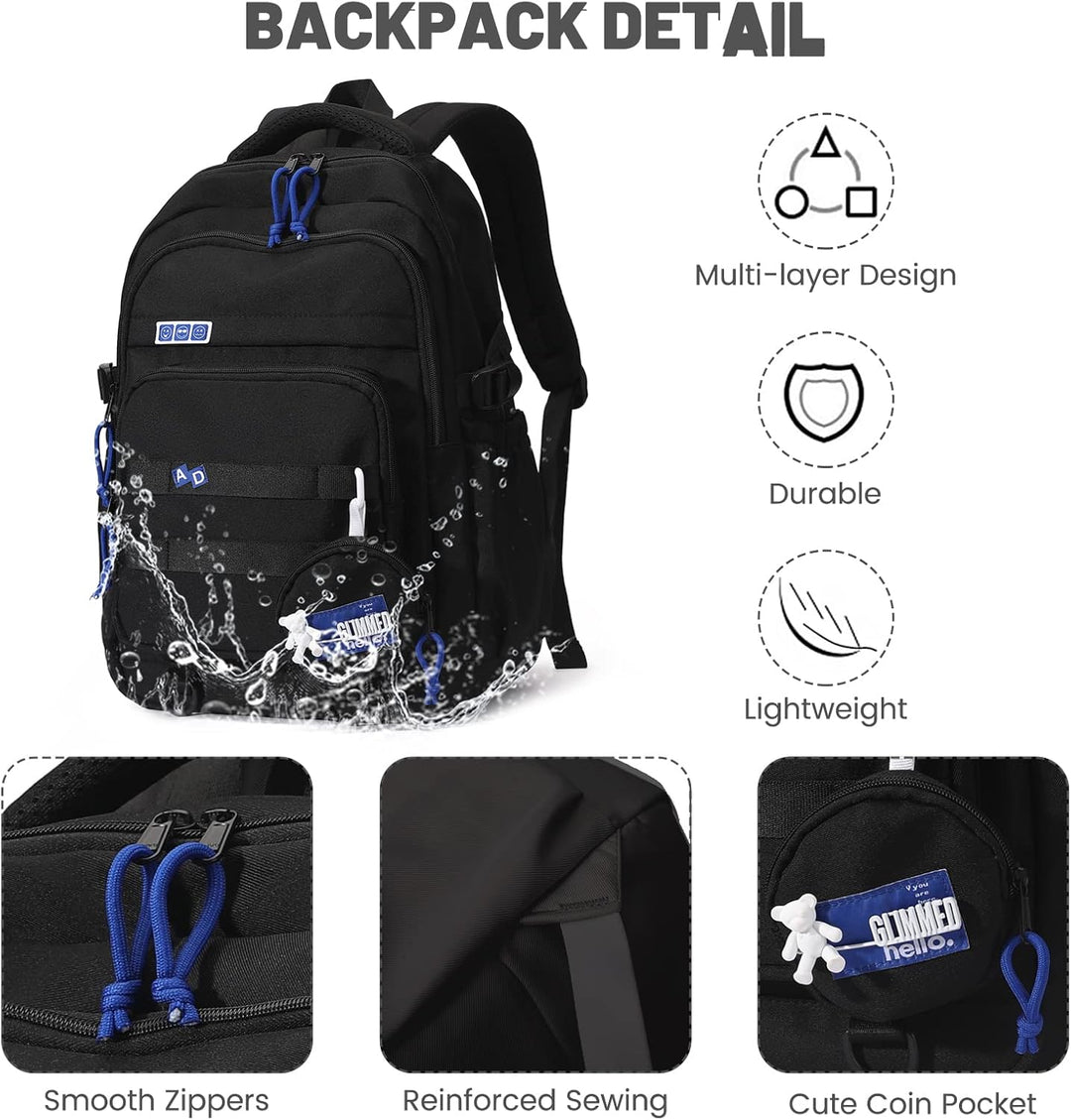 Amythe Schulrucksack Mädchen Teenager, Wasserdicht Daypack, Leichter Schulranzen Mädchen Jungen mit