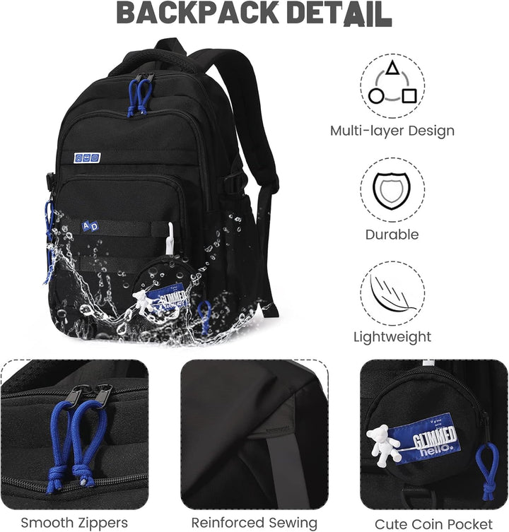 Amythe Schulrucksack Mädchen Teenager, Wasserdicht Daypack, Leichter Schulranzen Mädchen Jungen mit