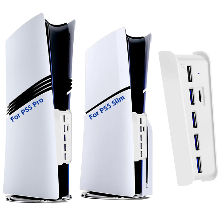 6 Ports USB Hub für PS5 Pro Konsole, High-Speed Expander Hub Splitter Erweiterungsadapter mit 4 USB