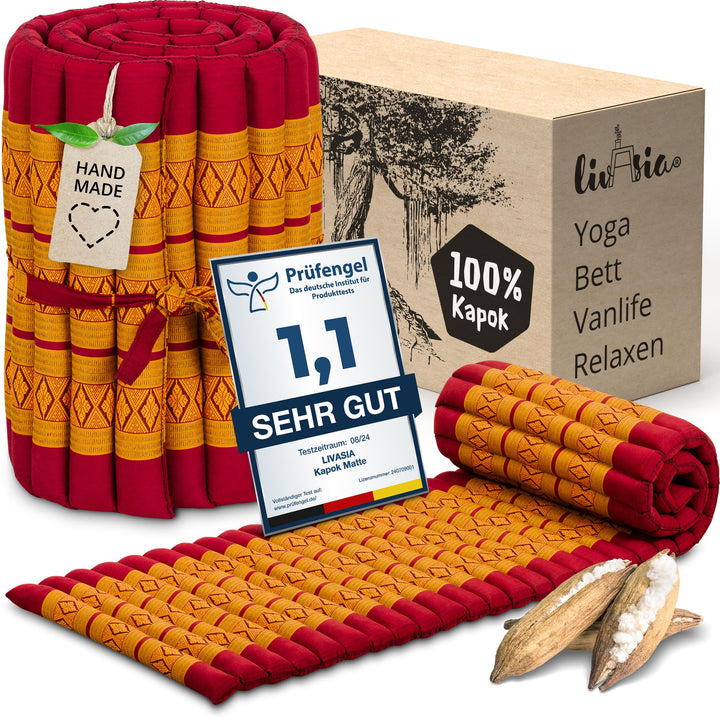 livasia Rollmatte Rollmatratze L-200x110x4,5cm, Gästebett Gästematratze 1 Person, Reisebett Kofferra