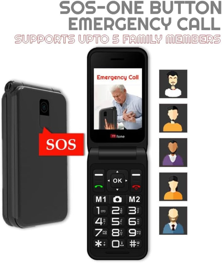 TTfone TT760 Klapptelefon 4G mit Grossen Tasten für Senioren und Notruf-Taste - Entsperrtes Grundleg