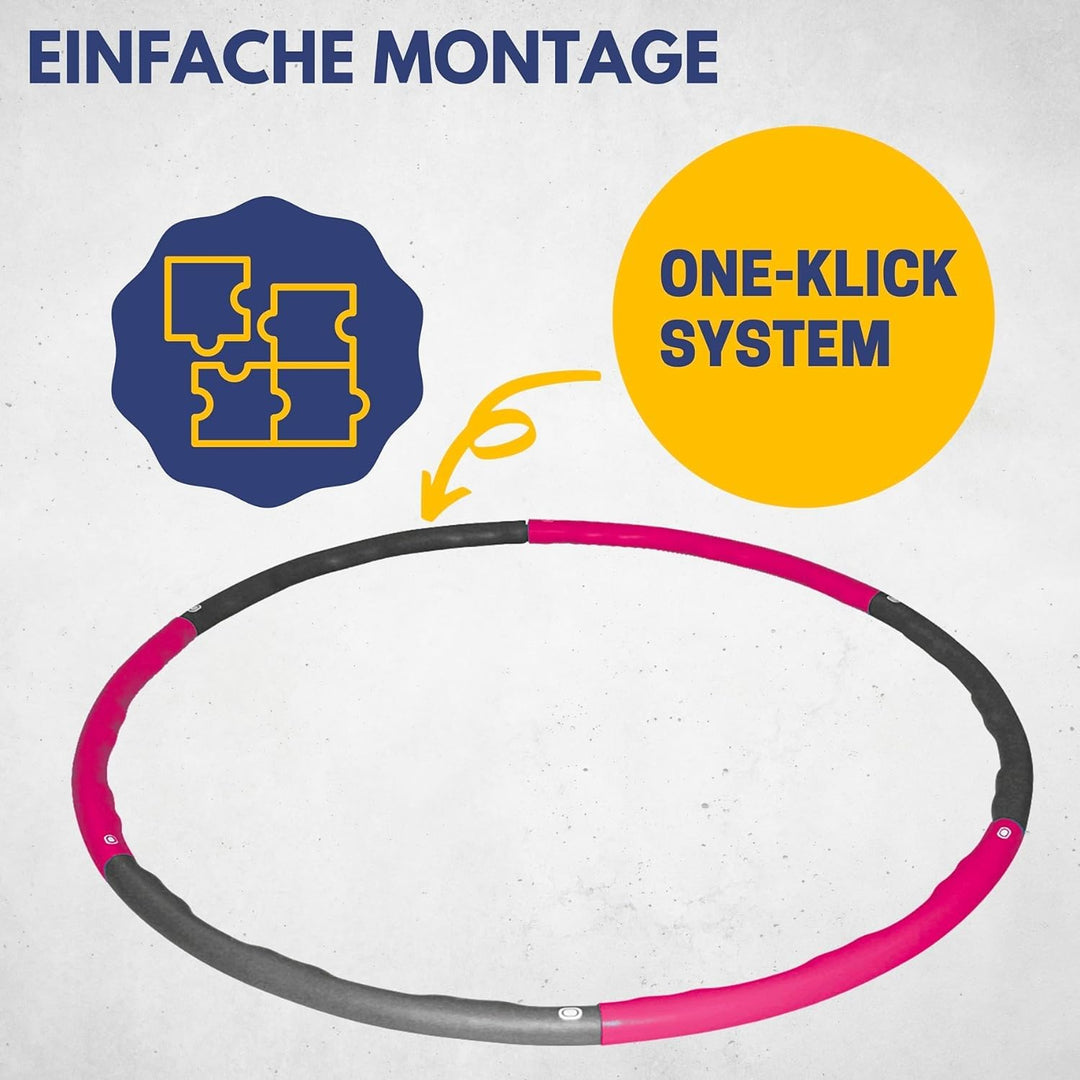 Best Sporting Hoop Fitnessreifen 100cm I 6-teilig I steckbar I Hula Hoop mit Gewicht I Zum Abnehmen
