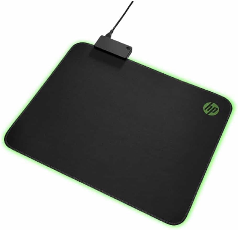 HP Pavilion Gaming Mauspad 400 (LED-Beleuchtung, integrierter USB-Anschluss, 350 x 280 mm) schwarz,