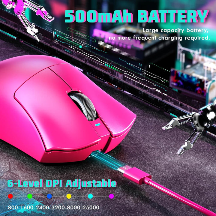 MAMBASNAKE X ATTACKSHARK V3 Kabellose Gaming-Maus,65g leicht,geteiltes Design für Rechtshänder,bis z