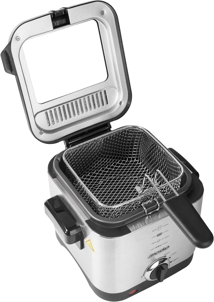 Adler MS 4910 Fritteuse, 900, Metall, Silber