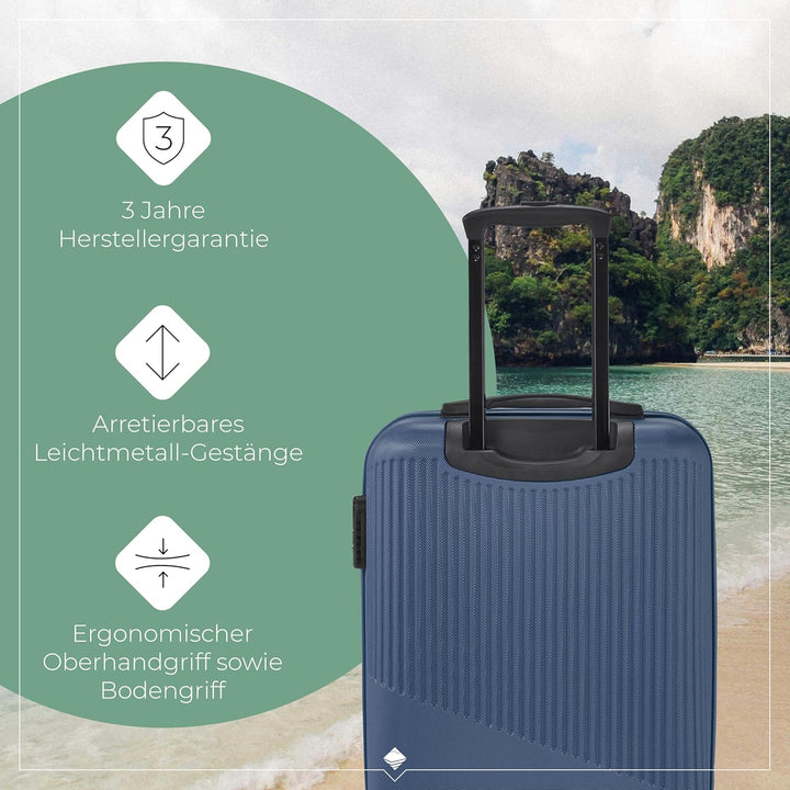 Travelite Handgepäck Trolley klein, Bali, 55x39x20 cm, 2,5 kg, Kratzfeste Hartschale, mit 4 Doppelro