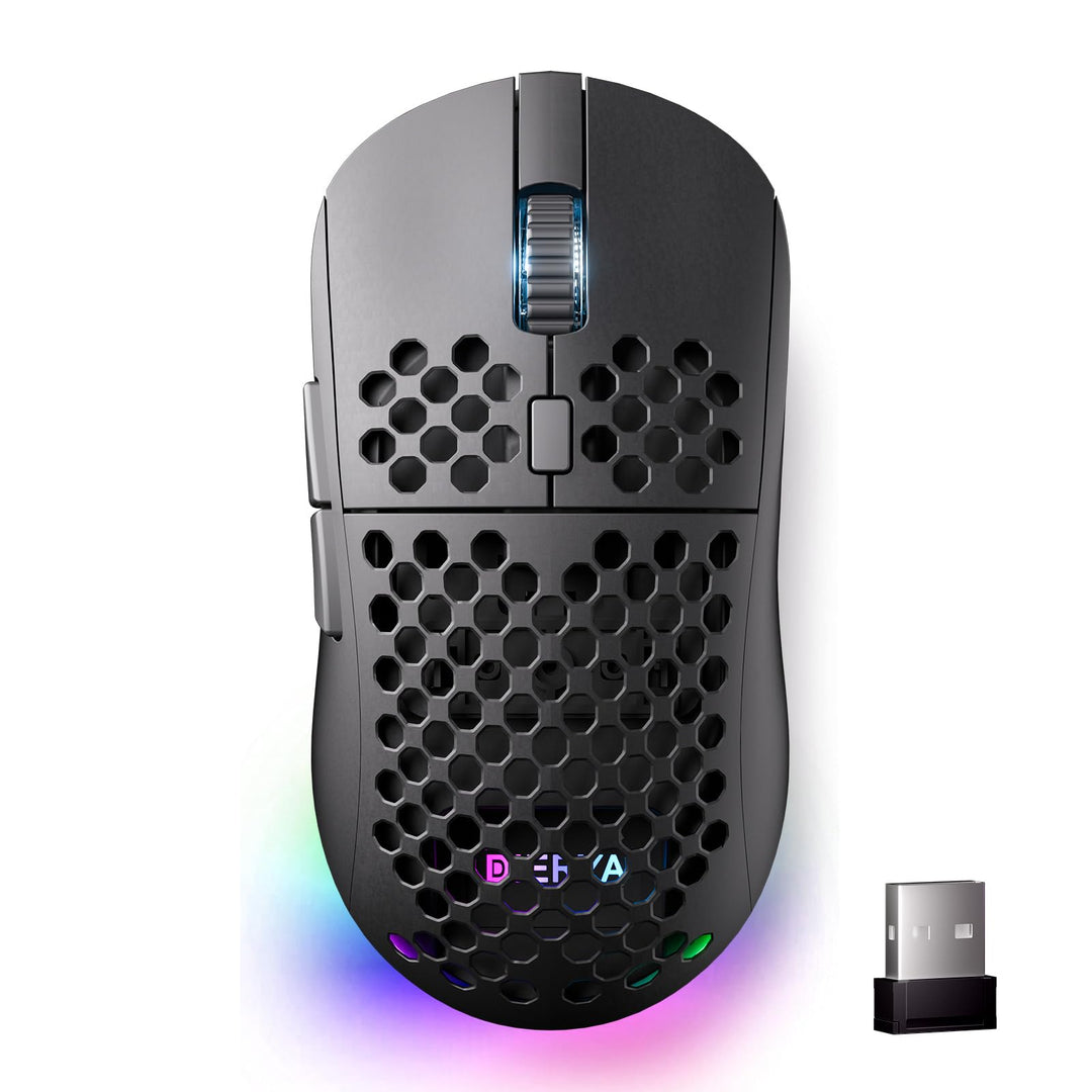 Dierya M1 Kabellose Gaming Maus, 24.000 DPI Optischer Sensor, 90g Leichtgewicht, 6 Programmierbare T