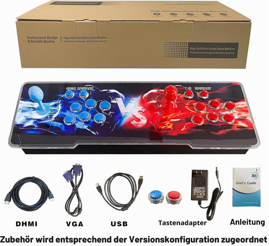 Arcade-Videospielkonsole Spielekonsole Retro Spielmaschine für PC &amp; Projektor &amp; TV, 2-4 Spieler, 128