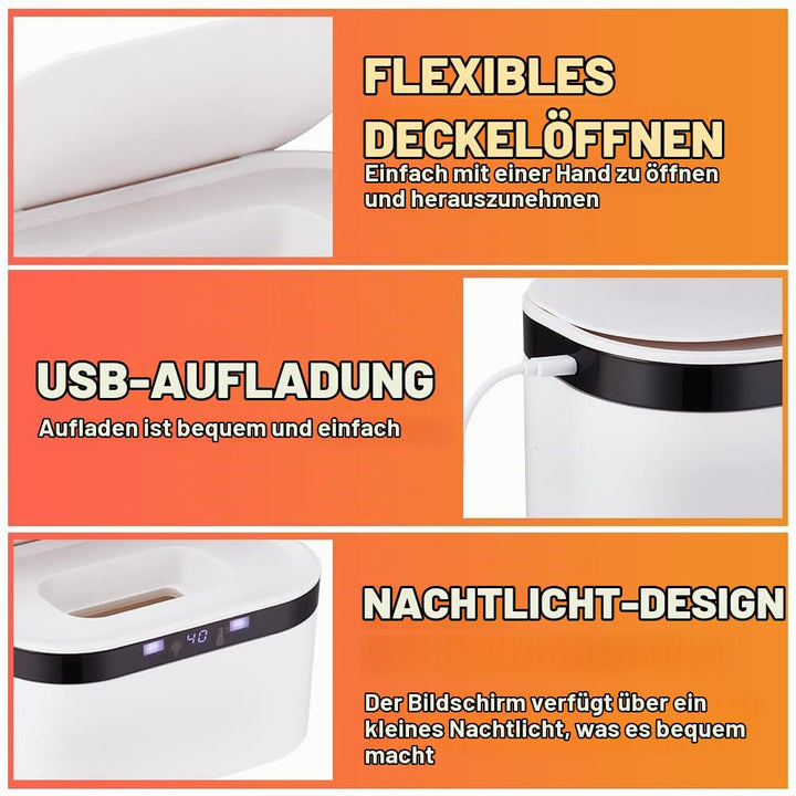 SGZIOO Feuchttuch Wärmer, Feuchttuchwärmer Baby, Feuchttücher-Heizung mit LED-Nachtlicht, 3 Heizstuf