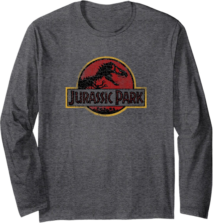 Jurassic Park Cracked Classic Vintage Logo Langarmshirt