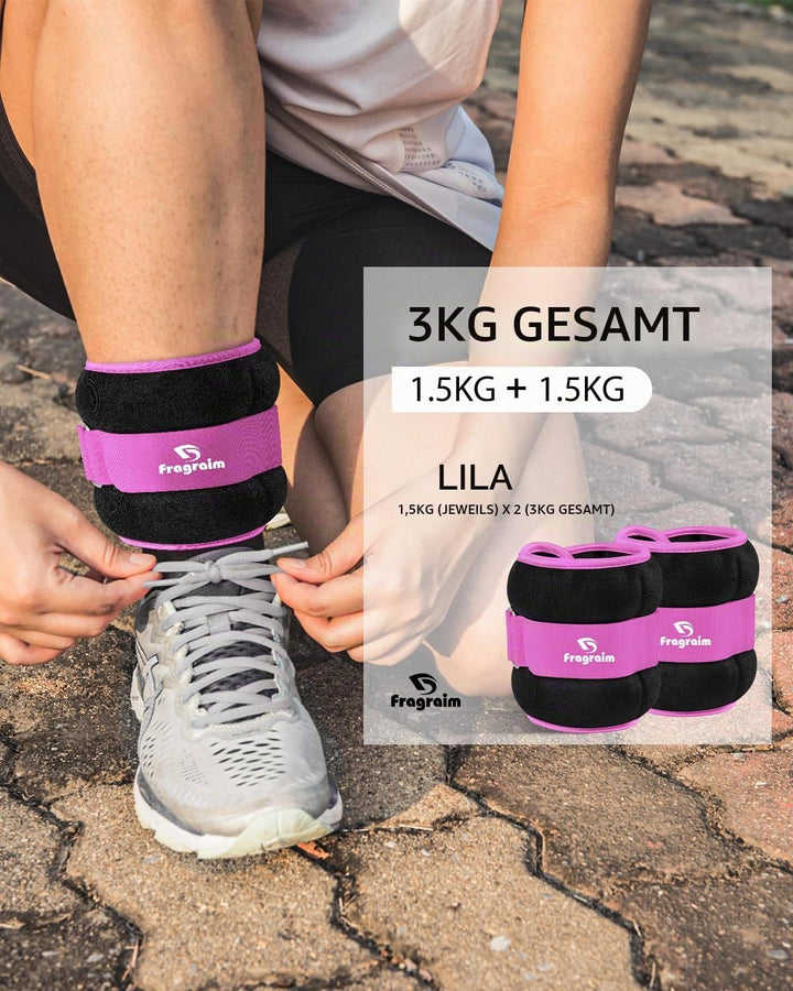 Fragraim Gewichtsmanschetten Fuss, Fussgewichte,Handgelenk Gewichte 1/2/3/4/5/6/10KG 1 Paar, Gewicht