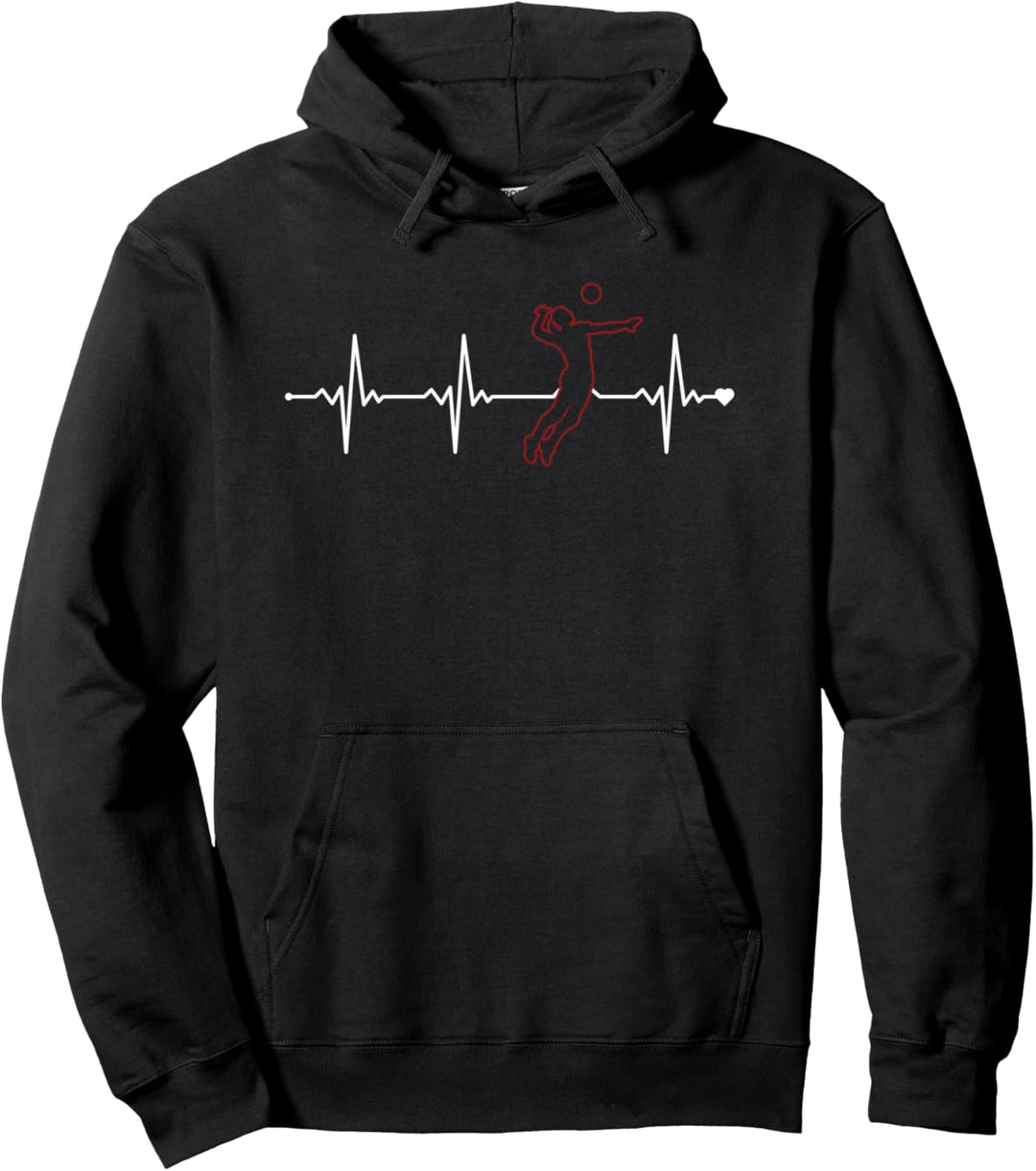 Volleyball Heartbeat Volleyballerin Volleyball Pullover Hoodie