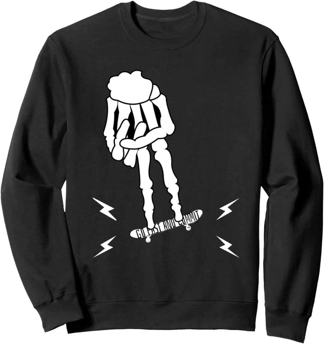 Fingerboard Skateboard Skelett Skating Skate Sweatshirt