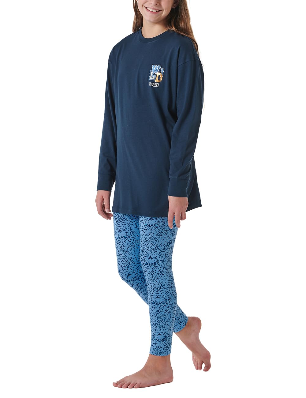 Schiesser Mädchen Pyjamaset 164 Blau_181975, 164 Blau_181975