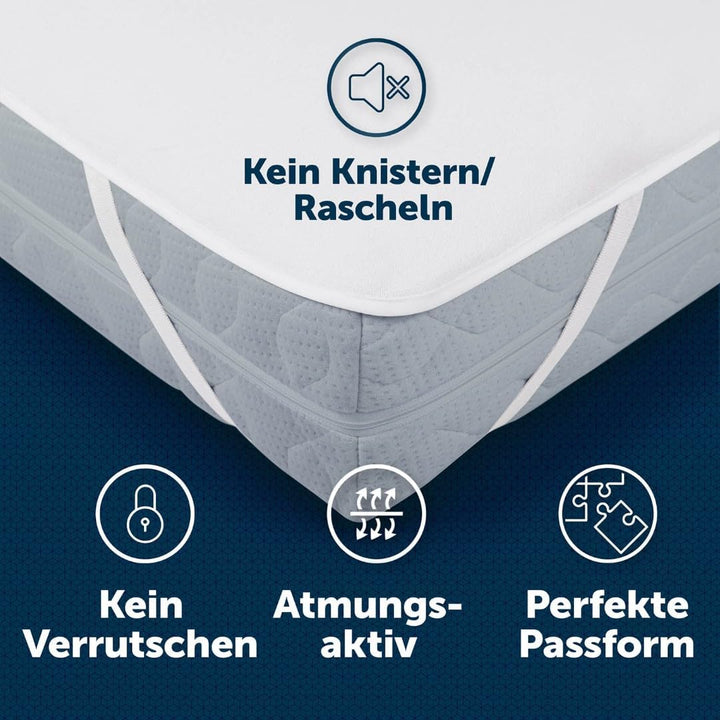 Blumtal Matratzenschoner 140x200cm 2er Set - wasserdichte Matratzenauflage 70x140cm aus 80% Baumwoll