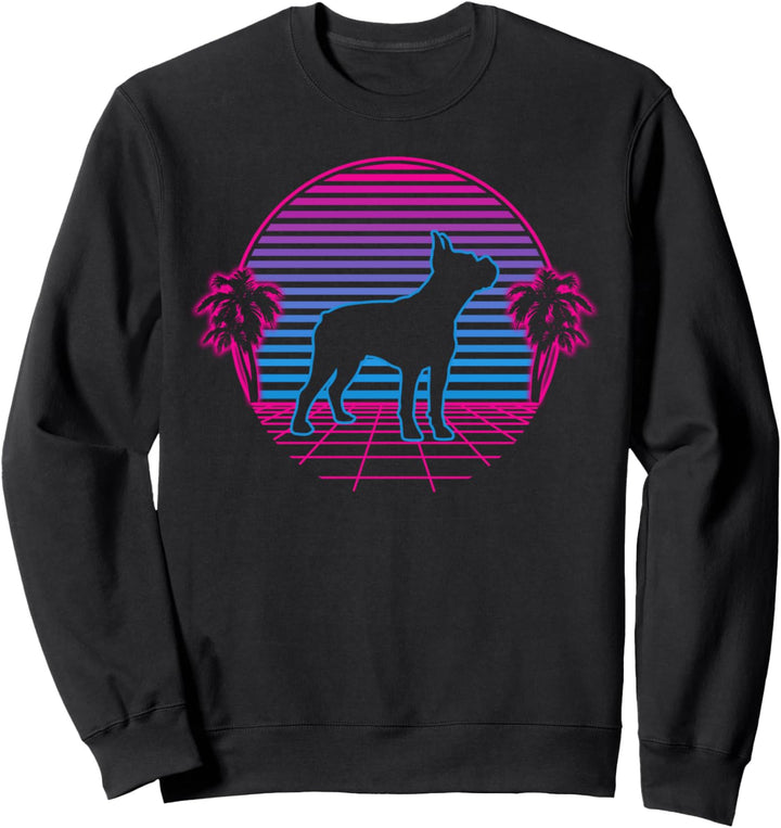 Boxer Hund Welpe Retro Vintage Sunset Geschenk Sweatshirt