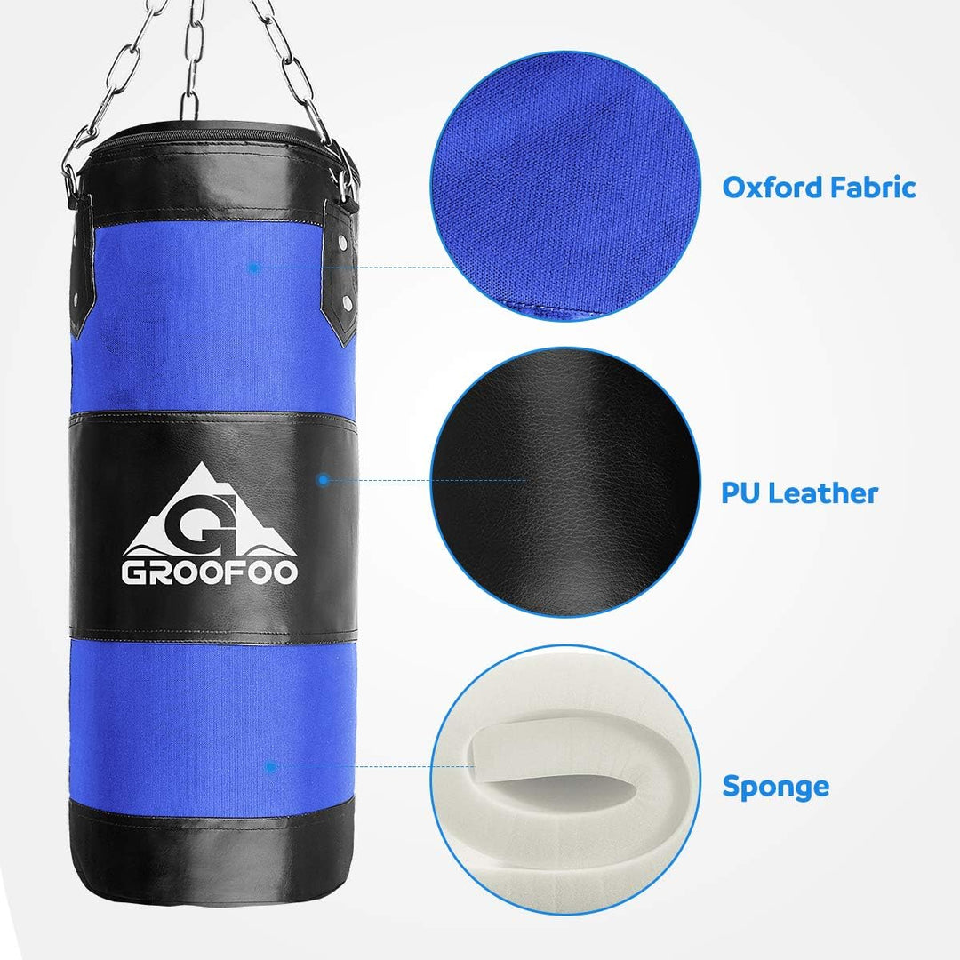 GROOFOO Boxsack Kinder Hochleistungs Oxford Boxsack für Kinder, Jugendliche und Erwachsene, UNGEFÜLL