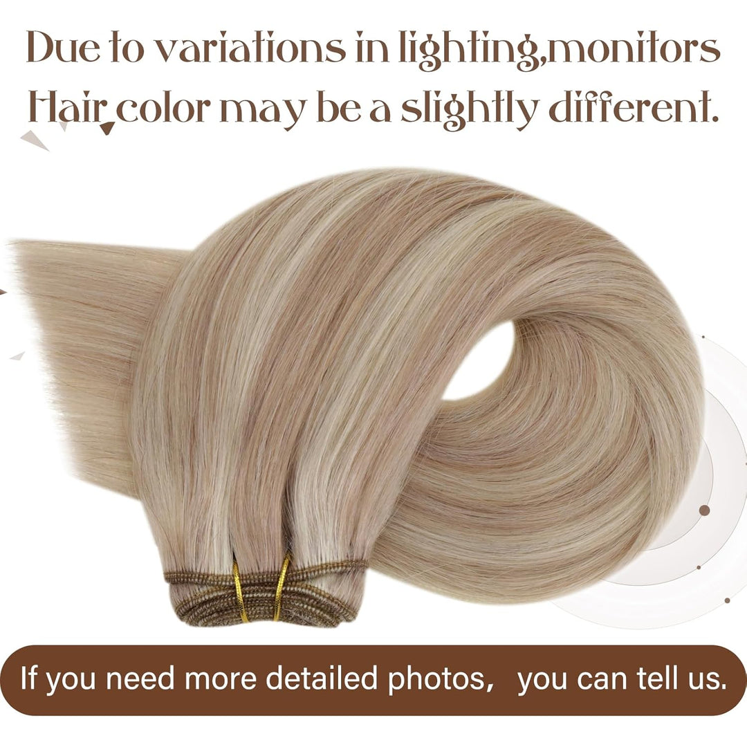 Hetto Extensions Echthaar Tressen Blond Extensions Tressen Echthaar Highlight Tressen Echthaar Exten