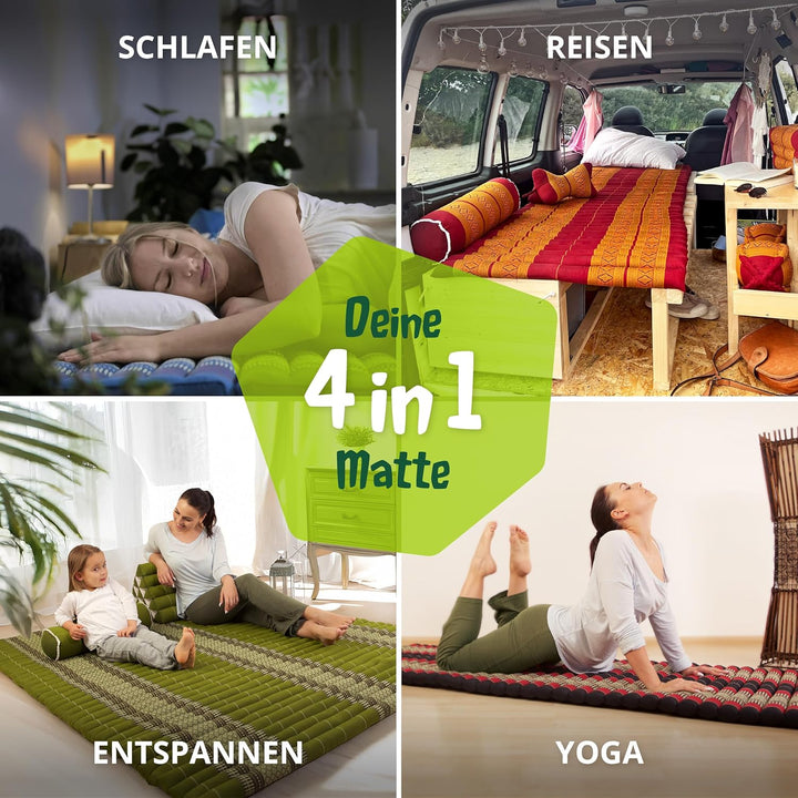 livasia Rollmatte Rollmatratze L-200x110x4,5cm, Gästebett Gästematratze 1 Person, Reisebett Kofferra
