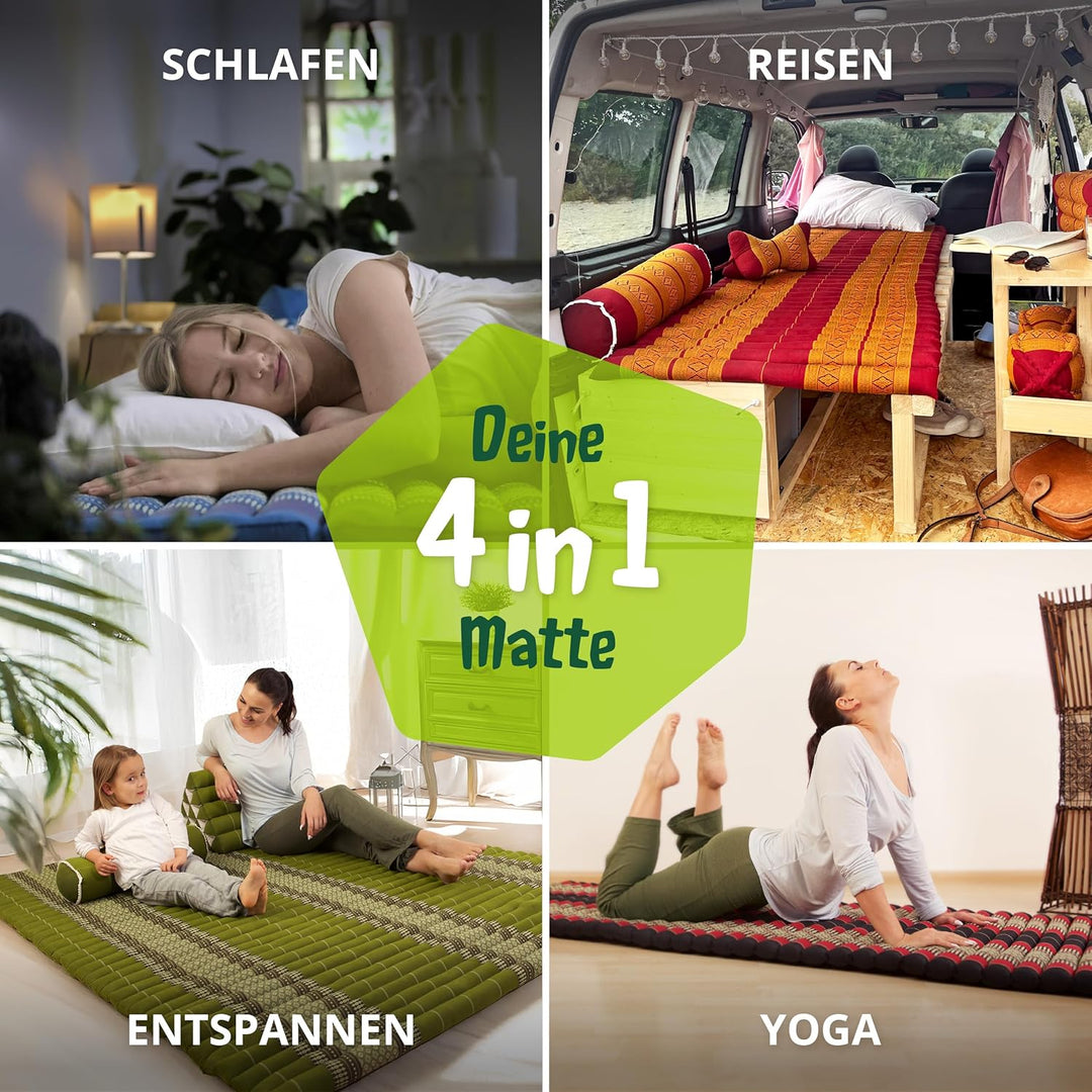 livasia Rollmatte Rollmatratze L-200x110x4,5cm, Gästebett Gästematratze 1 Person, Reisebett Kofferra