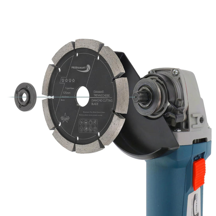PRODIAMANT Fugenfräser ø 125mm Breite 8mm Frässcheibe für Mauerwerk Mörtel Fugen und Putz 10mm Segme
